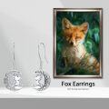wholesale 925 Sterling Silver Celtic Fox on the Moon Drop Earrings - Cute Gifts for Women-0-1