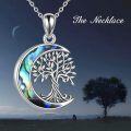 wholesale 925 Sterling Silver & Abalone Shell Moon Tree of Life Cremation Urn Necklace for Ashes, Perfume, Hair, Memorial Keepsake Jewelry Gift-0-5