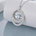 wholesale TOUPOP Sister Gifts From Sister Sterling Silver Double Circle Aquamarine Pendant Necklace With March Birthstone Jewerly Always My Sister Forever My Friend Birthday Christmas Gifts For Women Friends -0-4