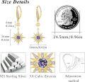 wholesale 925 Sterling Silver Gold-Plated Moonstone & Opal Starburst Leverback Drop Earrings-0-88