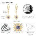 wholesale 925 Sterling Silver Gold-Plated Moonstone & Opal Starburst Leverback Drop Earrings-0-88