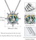 wholesale 925 Sterling Silver Blue Sandstone Nautical Necklace with Rudder & Lighthouse Symbol for Guidance & Hope-0-4