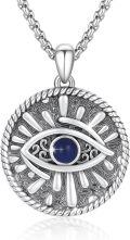 wholesale 925 Sterling Silver Blue Evil Eye Pendant  - 3D Design Protection Jewelry for Men Women-0-0