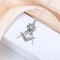 wholesale 925 Sterling Silver Freemason G Logo with Sun and Moon Pendant Necklace for Women & Men-0-3