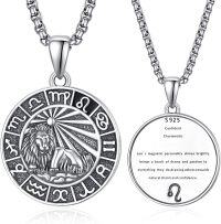 wholesale 925 Sterling Silver Leo Lion Zodiac Sign Pendant Necklaces for Men Women Astrology s-Leo Silver-Leo-Silver