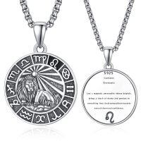 wholesale 925 Sterling Silver Leo Lion Zodiac Sign Pendant Necklaces for Men Women Astrology s-Leo Silver-Leo-Silver