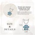 wholesale 925 Sterling Silver Turquoise Heart & Paw Print Pendant Necklace for Dog Lovers-0-5