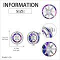 wholesale 925 Sterling Silver Crystal Blue Ocean Compass Stud Earrings for Women - Nautical  Ideas-0-4