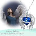 wholesale TOUPOP Angel Wings Necklace 925 Sterling Silver Heart Crystal Jewelry Guardian Angel Wings Necklace With Love Birthday Anniversary Christmas Gifts For Women Mom Wife Friend -0-5