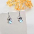 wholesale 925 Sterling Silver Blue Moonstone & Green Moss Agate Drop Earrings with Natural Turquoise and Crystal Accents - Boho Style Jewelry for Women-0-2