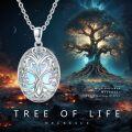 wholesale 925 Sterling Silver Blue Moonstone Tree of Life Pendant Necklace with Chain-0-5