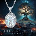 wholesale 925 Sterling Silver Blue Moonstone Tree of Life Pendant Necklace with Chain-0-5