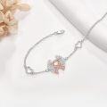 wholesale 925 Sterling Silver Pink Ribbon Angel Wing Heart Charm Bracelet  for Women Girls-0-3