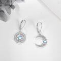 wholesale 925 Sterling Silver Moonstone & CZ Sun Moon Earrings, Hypoallergenic Leverback, 15mm & 14mm, Gift for Women-0-3