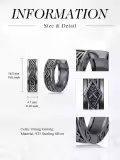 TOUPOP Sterling Silver Celtic Viking Hoop Earrings S925 Norse Irish Knot Jewelry-0-1