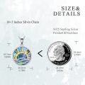 wholesale 925 Sterling Silver Abalone Shell Sun Wave Pendant Necklaces for Women Gifts-0-3