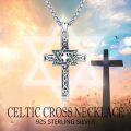 wholesale 925 Sterling Silver Abalone Shell Inlay Celtic Cross Pendant Necklace-0-4