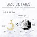 wholesale 14K Gold Opal Crescent Moon Pendant Necklace for Women - Celtic Style Chain-0-3