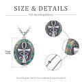 wholesale 925 Sterling Silver Oval Abalone Shell Black Onyx Turquoise Malachite Snake Ankh Eye Of Horus Pendant Necklace  for Women Men 45cm Chain Length-0-4