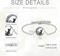 wholesale 925 Sterling Silver Crystal Moon Black Cat Charm Bracelet for Women Gothic s-0-2