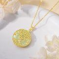 wholesale Jade Tree Of Life Necklace 14k Gold Plated Sterling Silver Celtic Family Tree Jewelry Birthday Christmas Gifts For Women Mom Wife -0-4