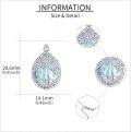 wholesale 925 Sterling Silver Blue Moonstone Tree of Life Pendant Necklace s for Women Girls-0-3