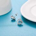 wholesale 925 Sterling Silver Birthstone Heart Stud Earrings Jewelry Gifts for Women-0-85