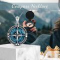 wholesale 925 Sterling Silver Turquoise Stone Compass Pendant Necklaces for Women Men I'd Be Lost Without You s-0-4