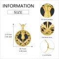 wholesale 925 Sterling Silver Round Celtic Knot Scottish Thistle Flower Pendant Necklace Gold Tone Chain Black Enamel-0-4