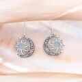 wholesale 925 Sterling Silver Rainbow Moonstone Celestial Drop Earrings-0-3
