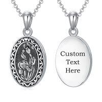 wholesale 925 Sterling Silver Oval Locket Bracelet Wholesale With Floral Engraving And Chain Clasp-02-February-Iris-p-1.no custom-2.text customized-3.photo&text customized-02-February-Iris-02-February-Iris-text