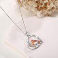 wholesale 925 Sterling Silver Enamel Robin in Heart Pendant Necklace for Women Birds Lover Gifts-0-2