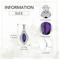 wholesale 925 Sterling Silver Marquise Cut Amethyst and Crystal Pendant Necklace-0-4
