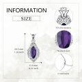 wholesale 925 Sterling Silver Marquise Cut Amethyst and Crystal Pendant Necklace-0-4