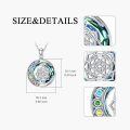 wholesale 925 Sterling Silver Chakra Crystal Round Pendant Necklaces with 7 Colorful Stones and Lotus Design for Women-0-4