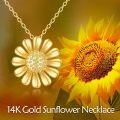 wholesale 14K Gold Daisy Pendant Necklace Minimalist Floral s for Her-0-2