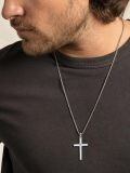 TOUPOP Sterling Silver Stainless Steel Cross Pendant Necklace-0-4
