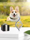 wholesale Sterling Silver Cute Puppy Dog Yorkshire Corgi Labrador Pug Bulldog Paw Print Cross Necklace Jewelry Gift-0-8