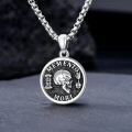 wholesale 925 Sterling Silver Gothic Skull Photo Locket Pendant with Memento Mori Inscription and Fire Design - Amor Fati Theme (24 inch)-0-1