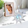 wholesale 925 Sterling Silver Moonstone Allah Om Pendant Necklaces Spiritual Amulets Jewelry for Women and Men-0-4