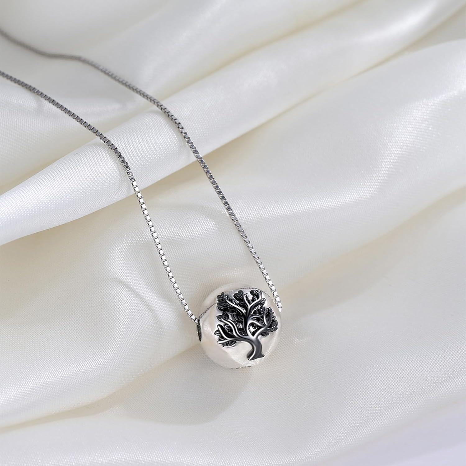 wholesale 925 Sterling Silver Tree of Life Cremation Jewelry Keepsake Pendant Necklace with Funnel and Screwdriver Tool Set for Ashes Memorial Gifts (Black)-0-1