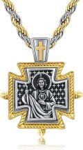 wholesale Gold and 925 Sterling Silver Metal Cross St. Michael Pendant Necklace for Men Religious s-0-0