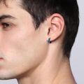 wholesale 925 Sterling Silver Hoop Earrings Wholesale With Blue Inlay Design For Women-0-3