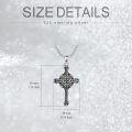 wholesale 925 Sterling Silver Black Enamel Cross Pendant Necklaces for Men Christian  Ideas-0-4