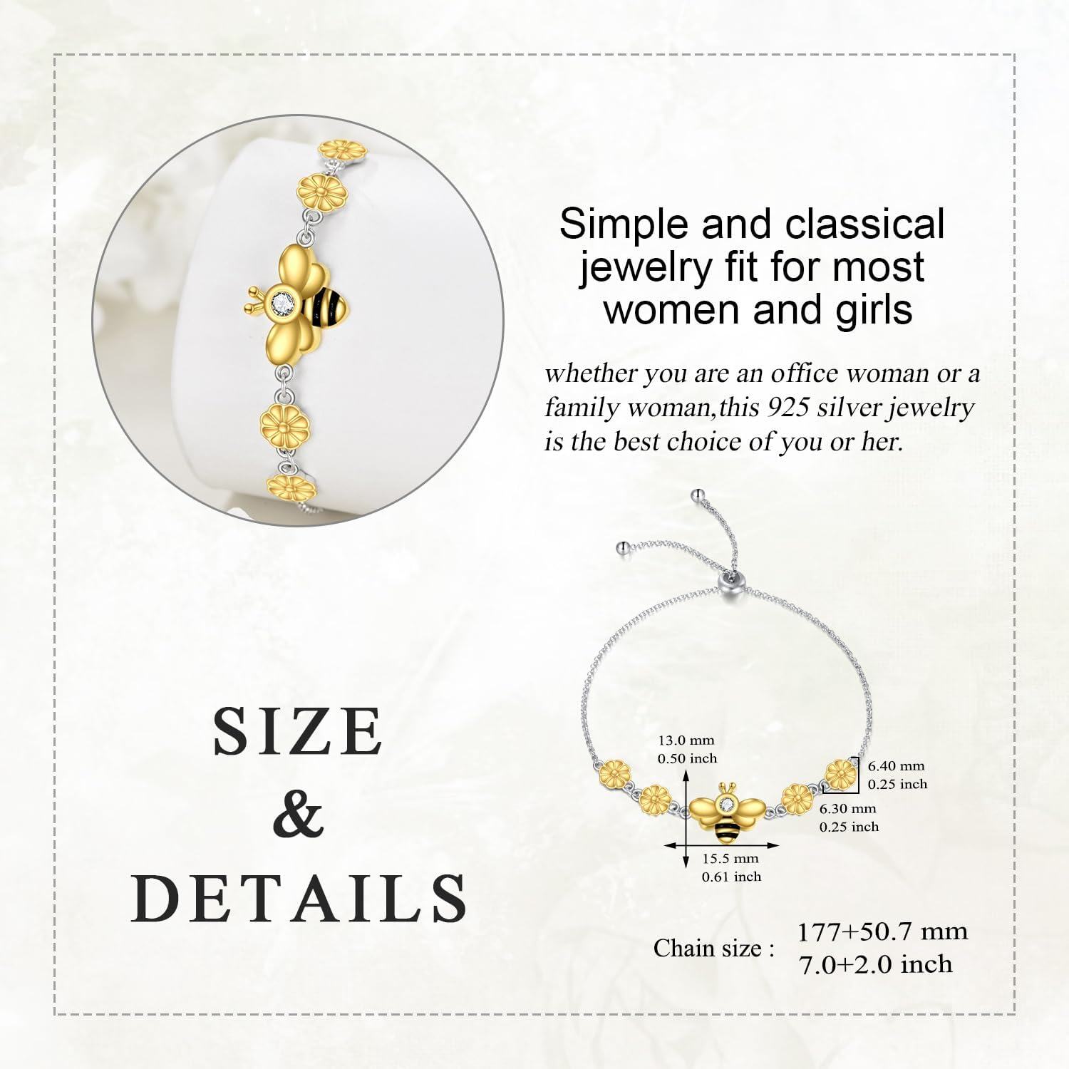 Silver Stone Adjustable Animal Bracelet for Women Girls Cute Jewelry Gift ( chars)-0-4