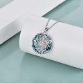 wholesale 925 Sterling Silver Blue Purple Crystal Tree of Life Pendant Necklace for Women-0-3
