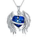 TOUPOP 925 Sterling Silver Crystal Heart Angel Wings Necklace Gift-0-0
