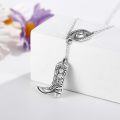 wholesale 925 Sterling Silver Cowboy Boot & Concho Pendant Necklace for Women-0-2