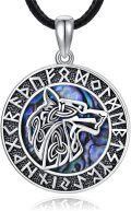 wholesale 925 Sterling Silver Abalone Shell Viking Wolf Pendant Necklace for Men & Women-0-0