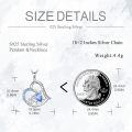 wholesale 925 Sterling Silver Love You Forever Heart Pendant Necklace with Blue Crystal and White Cubic Zirconia for Women Mother's Day Gift-0-4